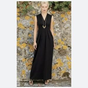 NWT Peruvian Connection Adriatico Pima Cotton Maxi Dress in Black